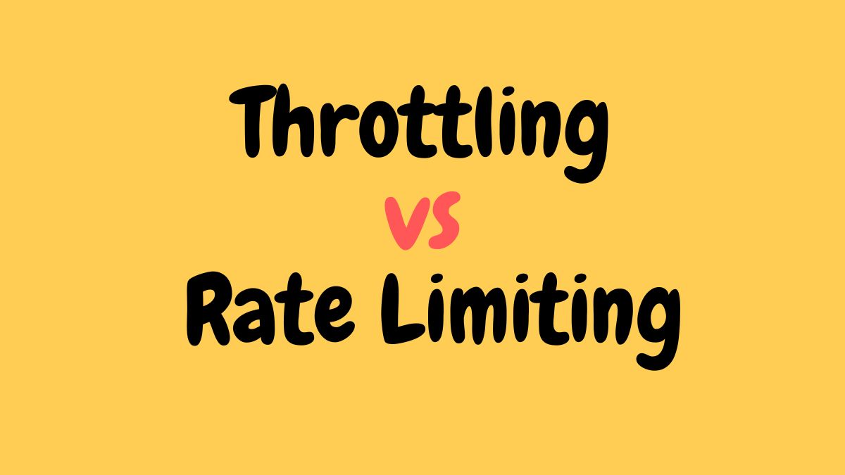 Comparison diagram showing API throttling vs rate limiting techniques with traffic flow visualization