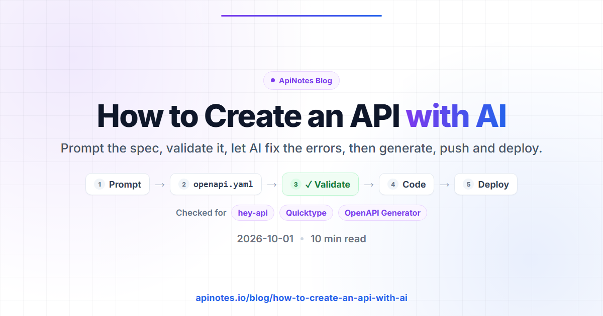 How to Create an API with AI — prompt, validate, generate, deploy